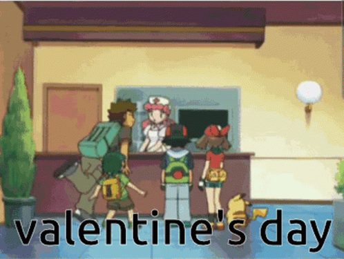 Valentines Day Valentines Day Pokémon GIF - Valentines Day Valentines Day Pokémon Brock And Nurse Joy GIFs