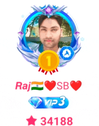a picture of a man with the name raj on the top