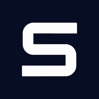 a white letter s on a blue background