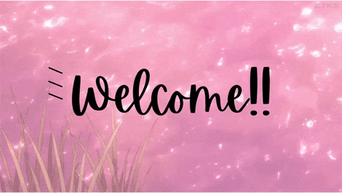 a pink background with bubbles and the words welcome