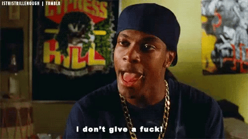 a man says i don 't give a fuck while wearing a hat