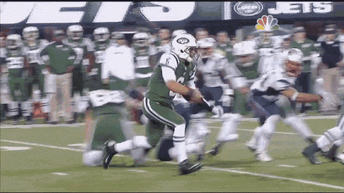 a football game between the jets and the patriots on nbc