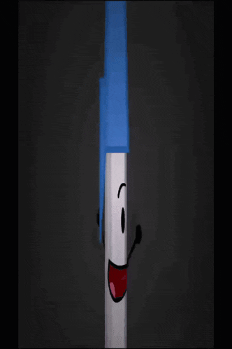 a cartoon drawing of a marker with a face on it