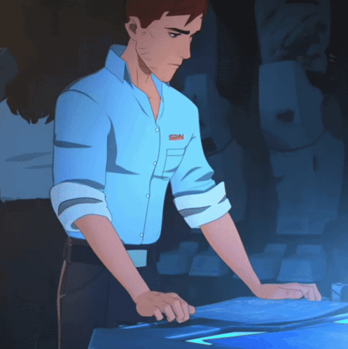 a man in a blue shirt with the word snn on his chest