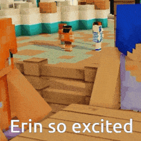 a screenshot of a video game with the words erin so excited on the bottom