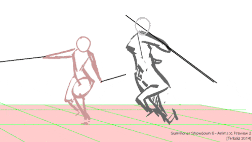 a drawing of a man and a horse with the words summoner showdown 6 animated preview 2