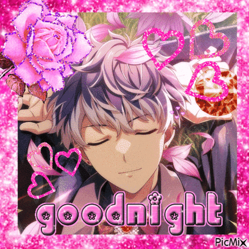 a picture of a boy with his eyes closed and the words goodnight on the bottom