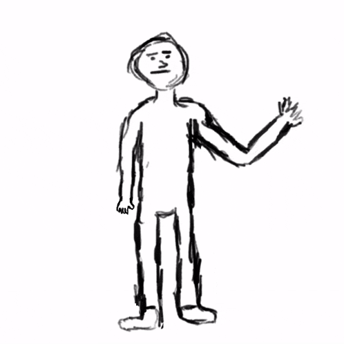 a black and white drawing of a man with a beard