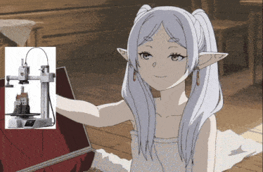 a picture of a girl holding a 3d printer next to a picture of a castle