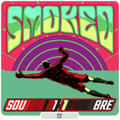 a poster with a soccer player and the word smoked on it