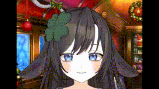 a girl with long hair and blue eyes is wearing a clover in her hair .