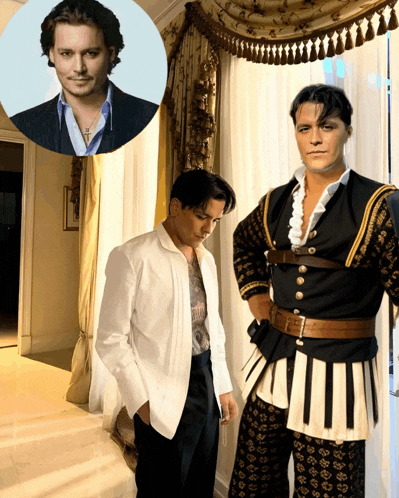a man in a white shirt is next to a man in a black vest
