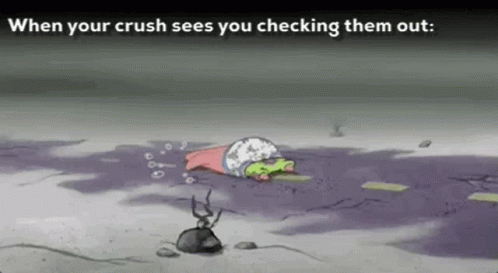 Crush When Your Crush Sees You Checking Them Out GIF - Crush When Your Crush Sees You Checking Them Out Patrick Star GIFs