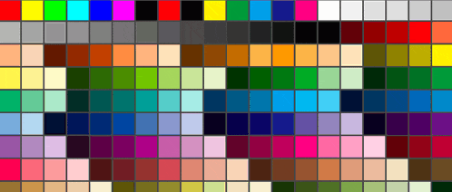 a grid of squares with a variety of colors on them