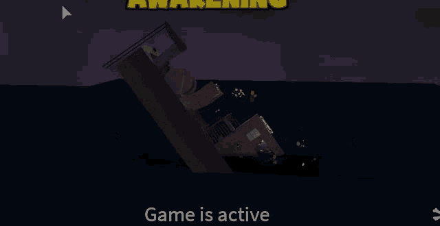 a computer generated image of a ship with the words game is active