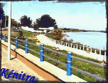 a painting of a body of water with the name kenitra on it