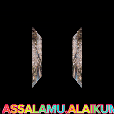 a picture of a man in front of a cherry blossom tree with the words assalamu alaikum below him