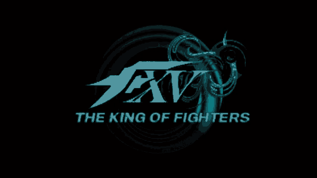 a logo for the king of fighters is displayed on a black background