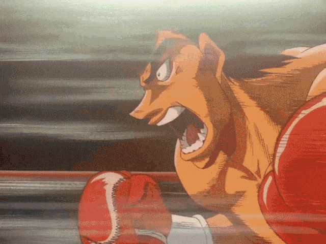 a cartoon of a man wearing boxing gloves