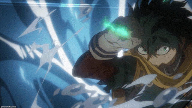 a gif of a character from my hero academia is being displayed