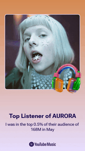 an advertisement for youtube music shows a picture of aurora