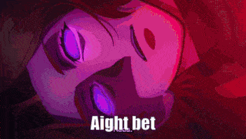 a close up of a woman 's face with the words " aight bet " written on the bottom