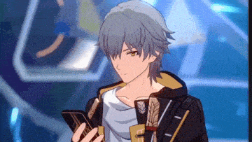 a man with gray hair is holding a cell phone in his right hand