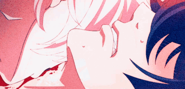 a close up of a girl 's face with blood coming out of it