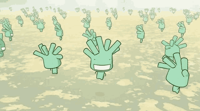 a cartoon drawing of a hand with a smile on its face
