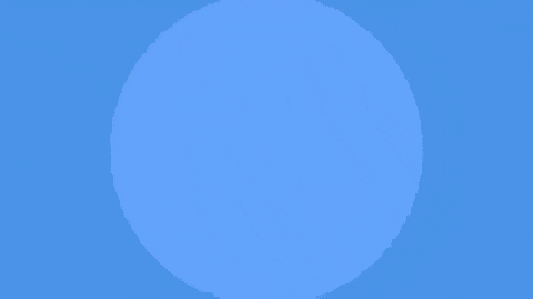a girl in a blue and white dress with wings is in a circle on a blue background