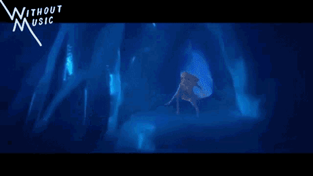 a blue background with the words without music written on it .