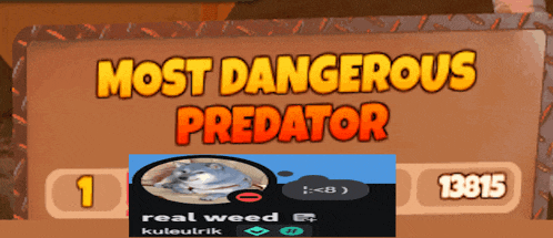 a sign that says most dangerous predator has a picture of a wolf on it