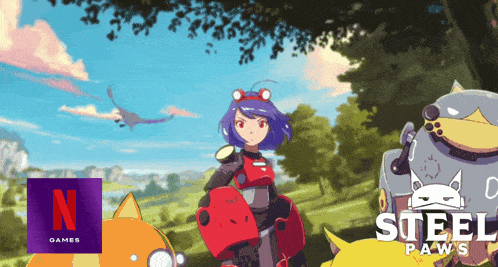 a netflix game called steel paws is shown
