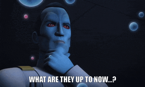 a man with red eyes is thinking and says what are they up to now ?