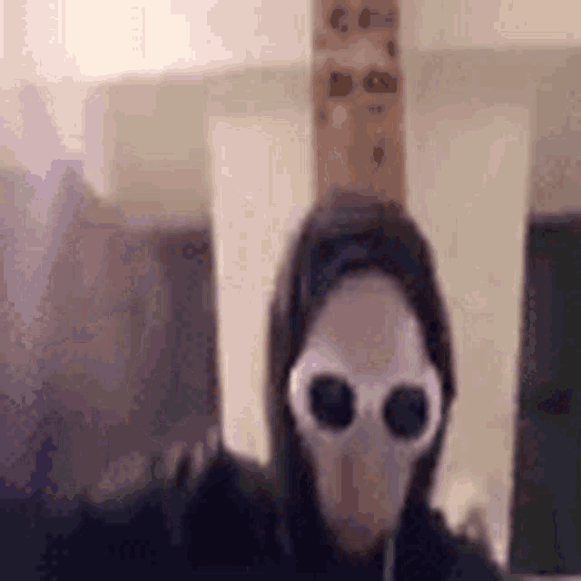 a person wearing a hoodie and sunglasses is taking a selfie .