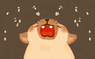 a cartoon cat is crying with tears coming out of its mouth