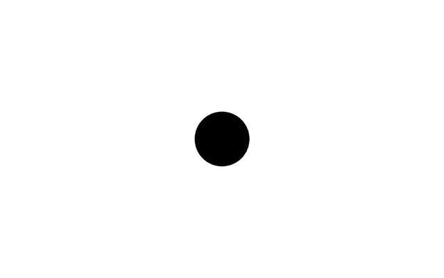 a black circle on a white background is moving in a circle .