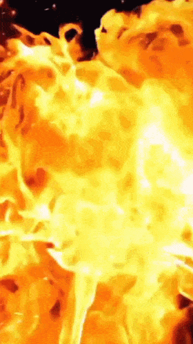 a close up of a painting of a fire with a black background