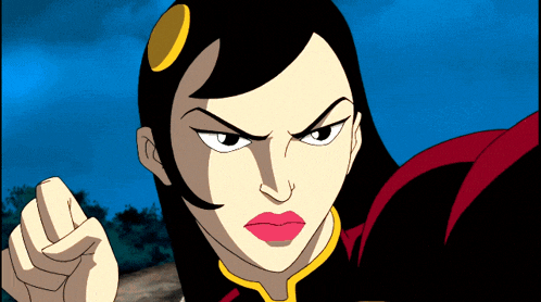 a close up of a woman 's face with a yellow circle in her hair