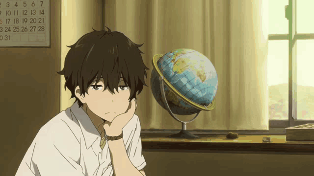a boy sits in front of a calendar with the numbers 3 4 5 6 7 on it