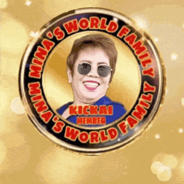 a picture of a woman in a circle that says mina 's world family kickai member