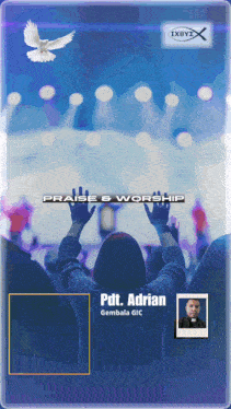 a poster for praise & worship with a picture of a man and a dove