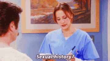 a nurse asking a patient about sexual history
