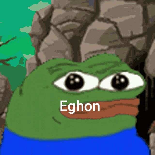 a cartoon drawing of a cave with the word egh on the bottom