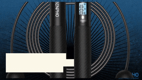 a jumping rope with a digital display that says zenpho on it