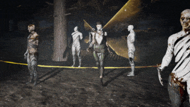 a group of zombies standing next to each other