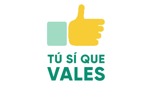 a yellow thumbs up sign with the words tu si que vales below it