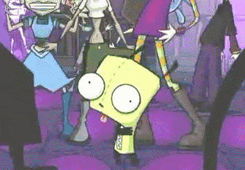a group of cartoon characters are dancing in a room