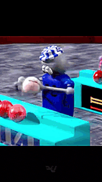 a video game screen shows a skeleton holding a bowling ball in front of a table with bowling balls on it