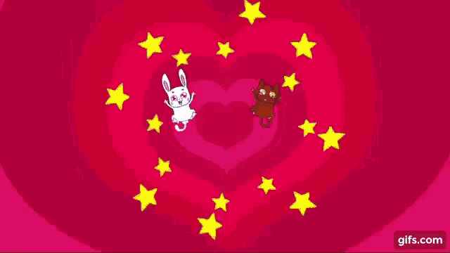 a cartoon of a rabbit and a cat with the words explosao de fofura in green letters